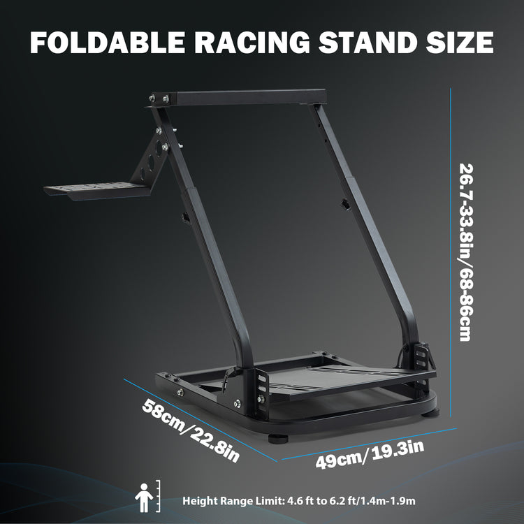 Anman Racing Steering Wheel Stand Pro Gear Shifter Mount Fit for Logitech G27 G29, for Fanatec,for Thrustmaster T150 T150 pro,Adjustable Height & Angle,Foldable Racing Simulator Stand,No Pedals and Steering Wheel