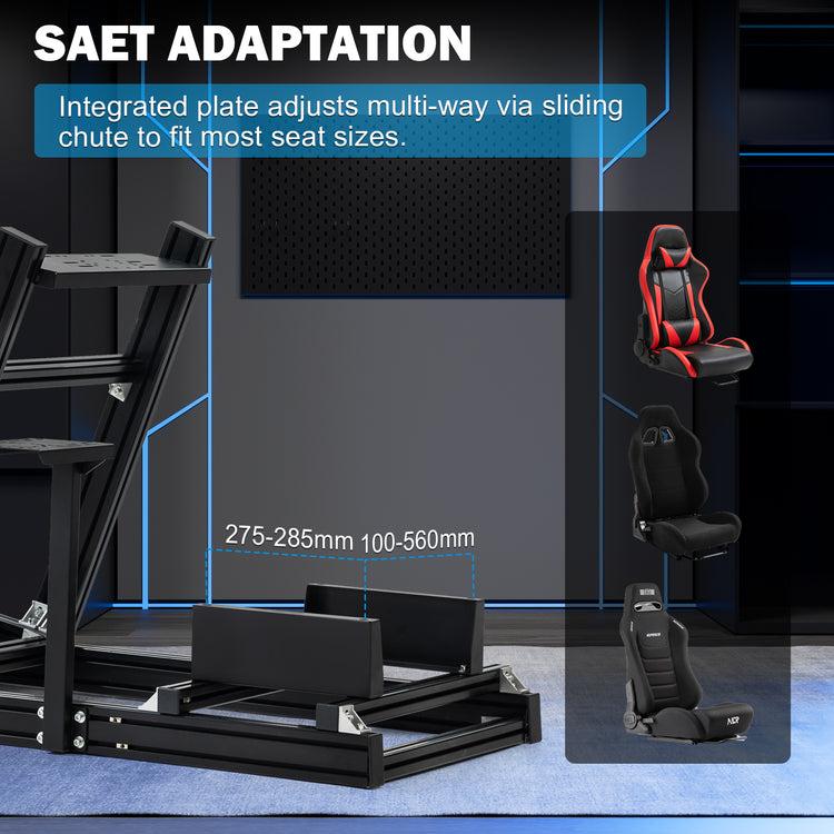 Anman 8040 Aluminum Profile Racing Sim Cockpit with Monitor Mount,F1 Trunk Simulator,Fit for Moza/Logitech/Fanatec/Thrustmaster,Professional-Grade,No TV,Seat,Steering Wheel,Handbrake,Pedals