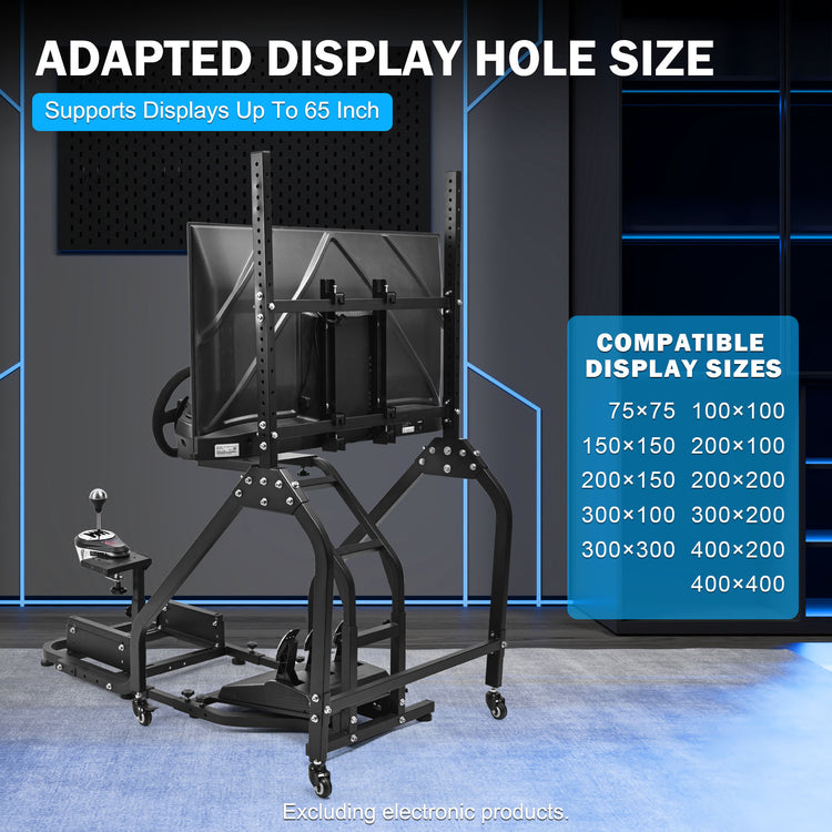 Anman Stand-up Racing Simulator Cockpit with Monitor Mount FIt for Logitech G29 G920 G923,for Thrustmaster T-GT II T80 T150,for PXN V9 V10 V99,Standing Sim Driving Cockpit,Not Include Wheel Shifter Pedal TV