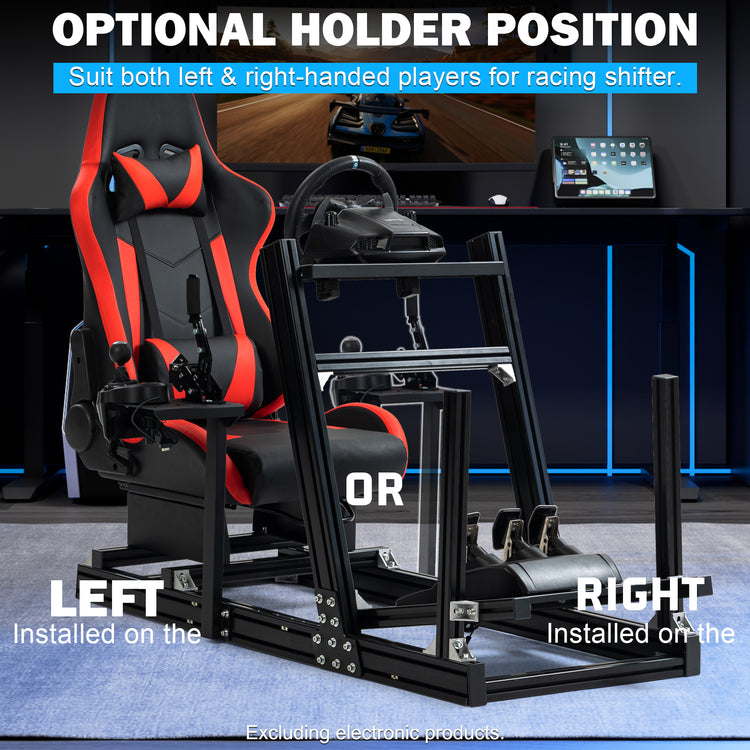 Anman 8040 Aluminum Profile Racing Sim Cockpit with Red Seat,F1 Trunk Simulator,Fit for Moza/Logitech/Fanatec/Thrustmaster,Professional-Grade,No Seat,Steering Wheel,Handbrake,Pedals