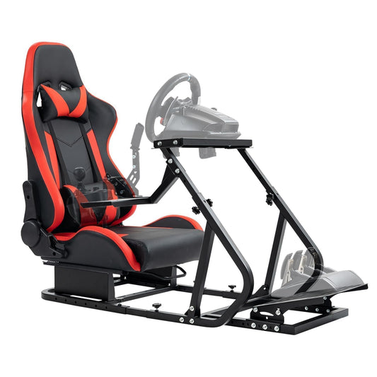Anman Adjustable Racing Simulator Cockpit with Seat Fit for Logitech/Thrustmaster/Moza G29 G923 G920 T-GT T248 T80 T300,Steering Wheel Stand Not Include Electronics