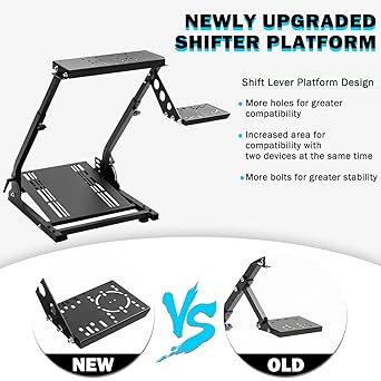 Anman Racing Steering Wheel Cockpit Pro Gear Shifter Mount Fit for Logitech G25 G27 G29 Fanatec Thrustmaster Adjustable Height & Angle Racing Simulator Cockpit Foldable NO Pedal and steering Wheel
