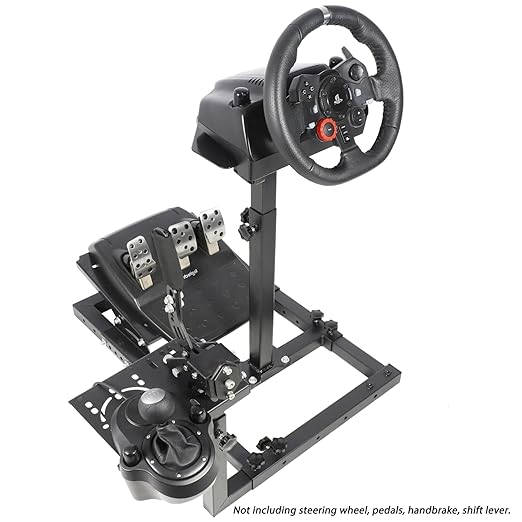 Anman Ultra-Stable Racing Wheel Stand fit for Logitech/Thrustmaster/Fanatec G29 G920 G923 G27 T150 T248 T300RS TMX,Driving Simulator Cockpit Gravity Upgrade,Steering Wheel Pedal Seat Not Included