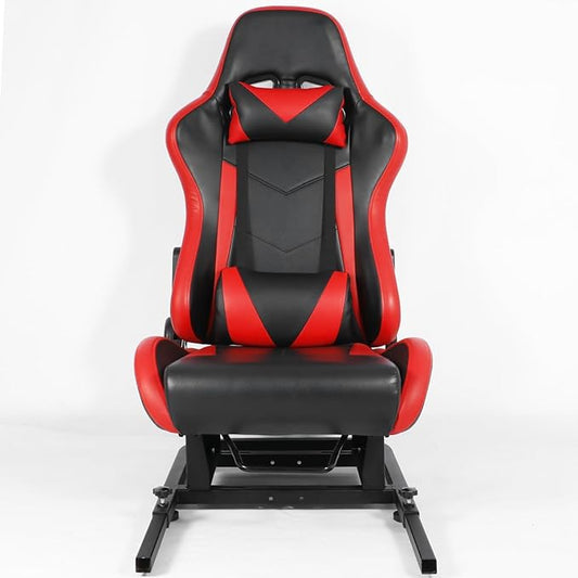 Anman Racing Simulator Cockpit Red Seat/Flight Sim Game Chair with Neck Pillow Lumbar and Matching Bottom Support Bracket,Seat Belt Drilling Support for DIY