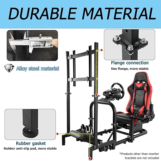 Anman Racing Pro Visualizer Display Stand,Supports 24 to 55 inch Screen Racing Monitor Mount Stand, fit for Round Tube Racing Simulator Cockpit