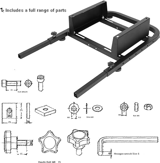 Anman PRO Rear Half of Seat Bracket - Racing Wheel Stand Accessories (Only Fits Racing Stand)