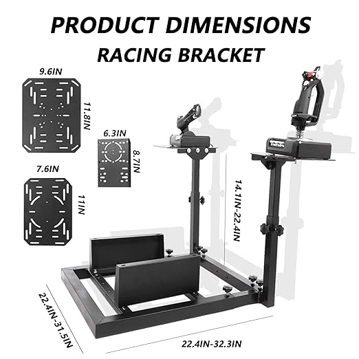 Anman Racing Flight Cockpit with Seat Gaming Steering Wheel Stand Fits for Logitech G920 G29 G923/Thrustmaster T300RS T150S TX Fanatec PC PS4 Xbox One,Without Wheel, Pedal, Handbrake
