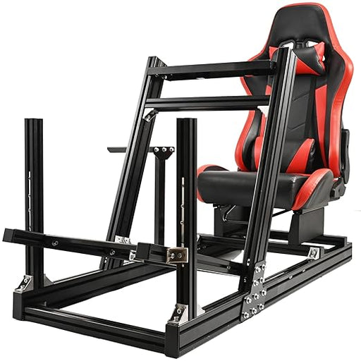 Anman Rock-Firm Racing Simulator Cockpit with Red Seat
