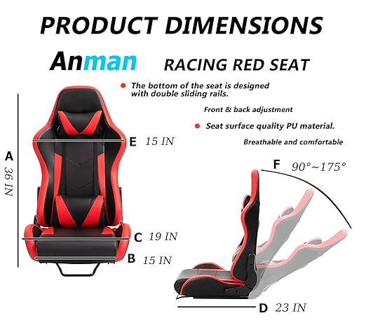Anman Stability Racing Simulator Cockpit with Seat fit for Logitech I Thrustmaster I PXN I Fanatec g25,g27,g923,g29,T248,T300RS I Ergonomically Sim Steering Wheel Stand I Without Wheel Shifter Pedals
