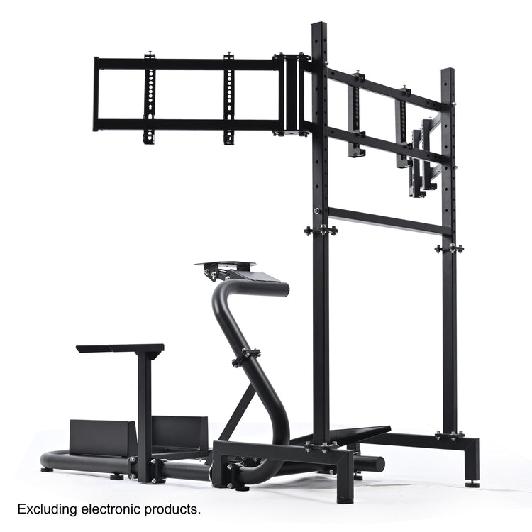 Anman Racing Simulator Cockpit with Triple Monitor Stand fits for Logitech/for Thrustmaster g25 g27 g923 T248x T-GT T300RS TX, φ50mm Round Tube Freedom Upgrade Racing Simulator Cockpit Steering Wheel Pedal Seat Not Included