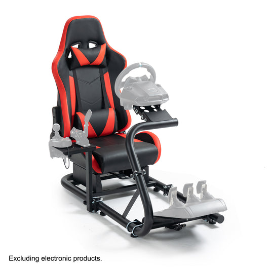 Anman Sim Simulator Cockpit With Red Seat fit for Thrustmaster Logitech G29,G920,G920,T300rs,T150,T248 Round Tube Freedom Upgrade. Wheel ,Shifter ,Pedals NOT Included