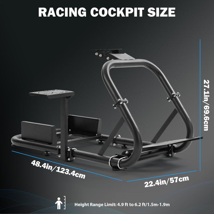 Anman Pro Adjustable Driving Racing Simulator Cockpit, Fit for Logitech G29 G920 G923/Thrustmaster T300RS/Moza R3 R5, Wheel, Pedals, Seat and Monitor Mount Not Included