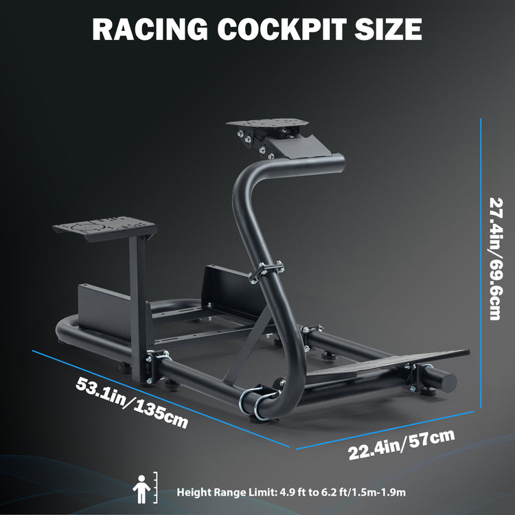 Anman Steering Wheel Stand fits for Logitech/Thrustmaster g25 g27 g923 T248x T-GT T300RS TX, φ50mm Round Tube Freedom Upgrade Racing Simulator Cockpit Steering Wheel Pedal Seat Not Included