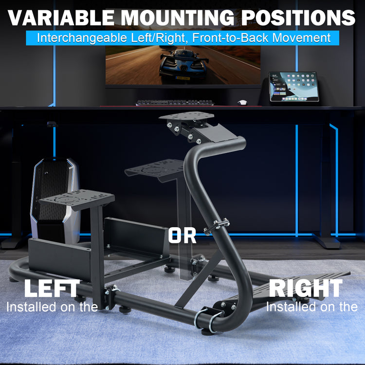 Anman Steering Wheel Stand fits for Logitech/Thrustmaster g25 g27 g923 T248x T-GT T300RS TX, φ50mm Round Tube Freedom Upgrade Racing Simulator Cockpit Steering Wheel Pedal Seat Not Included