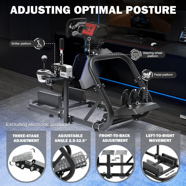 Anman Pro Adjustable Driving Racing Simulator Cockpit, Fit for Logitech G29 G920 G923/Thrustmaster T300RS/Moza R3 R5, Wheel, Pedals, Seat and Monitor Mount Not Included