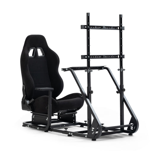 Anman Racing Simulator Cockpit With Black Racing Seat and Monitor Stand, Fit for Logitech G27 G29 G920/for PXN/for Thrustmaster T500RS T300RS, Adjustable Driving Simulator, Not Include Steering Wheel, Pedals, Handbrake, and Monitor