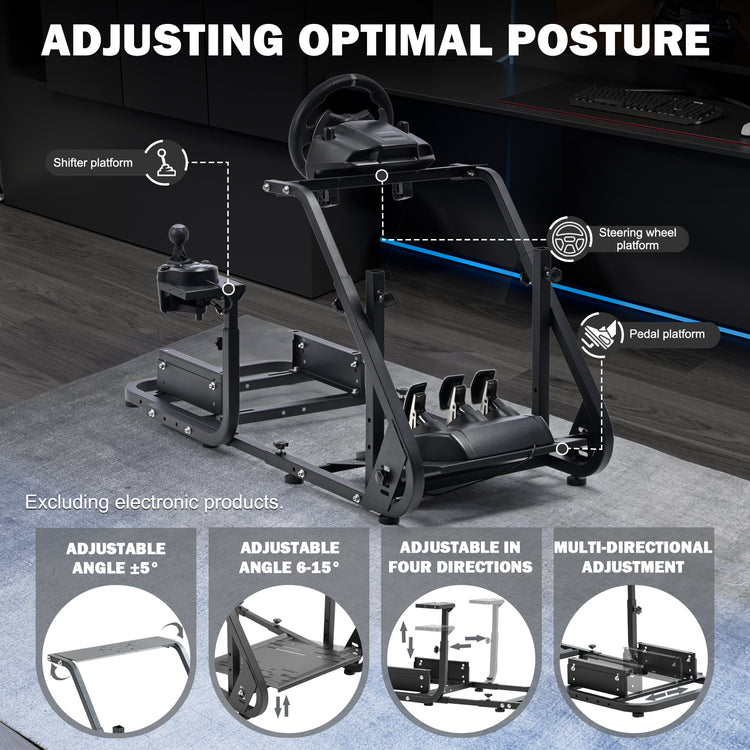 Anman Racing Simulator Cockpit, Mountable Monitor Stand, Fit for  Logitech G27 G29 G920/Fanatec/Thrustmaster T500RS T300RS, Adjustable Driving Simulator, Not Include Steering Wheel, Pedals, Handbrake, Seat and Monitor