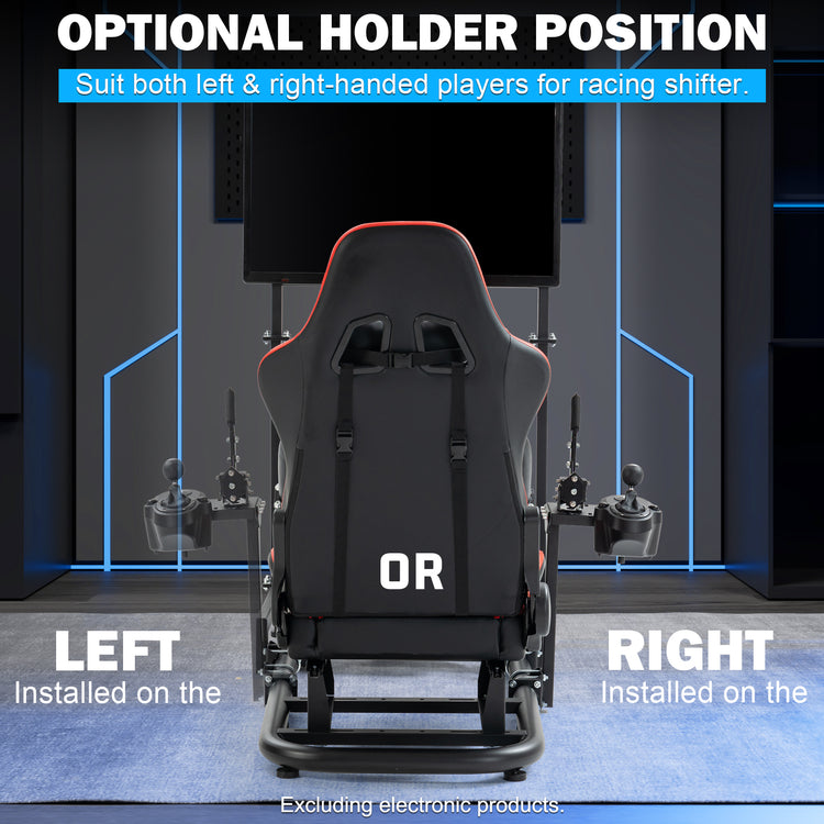 Anman Pro Adjustable Driving Racing Simulator Cockpit with Red Seat and Monitor Mount, Fit for Logitech G29 G920 G923/Thrustmaster T300RS/Moza R3 R5, Wheel, Pedals, and Monitor Not Included