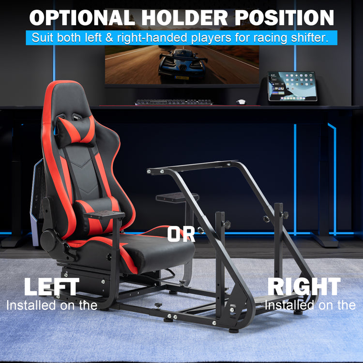Anman Racing Simulator Cockpit With Red Ergonomic Seat, Mountable Monitor Stand, Fit for  Logitech G27 G29 G920/Fanatec/Thrustmaster T500RS T300RS, Adjustable Driving Simulator, Not Include Steering Wheel, Pedals, Handbrake and Monitor