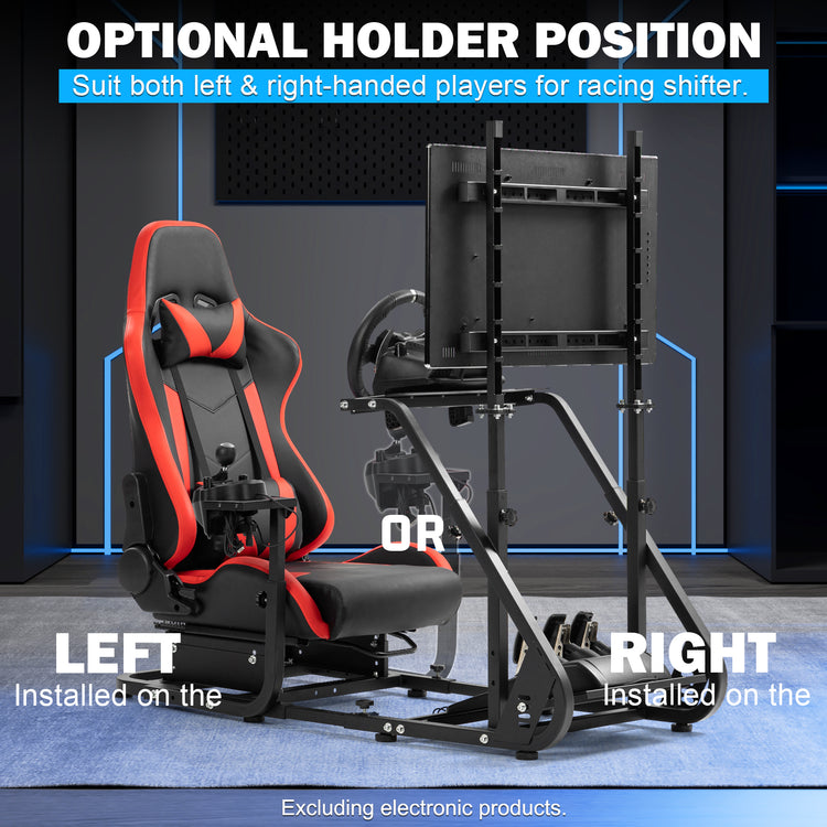 Anman Racing Simulator Cockpit With Red Ergonomic Seat and Monitor Stand, Fit for Logitech G27 G29 G920/for PXN/for Thrustmaster T500RS T300RS, Adjustable Driving Simulator, Not Include Steering Wheel, Pedals, Handbrake, and Monitor