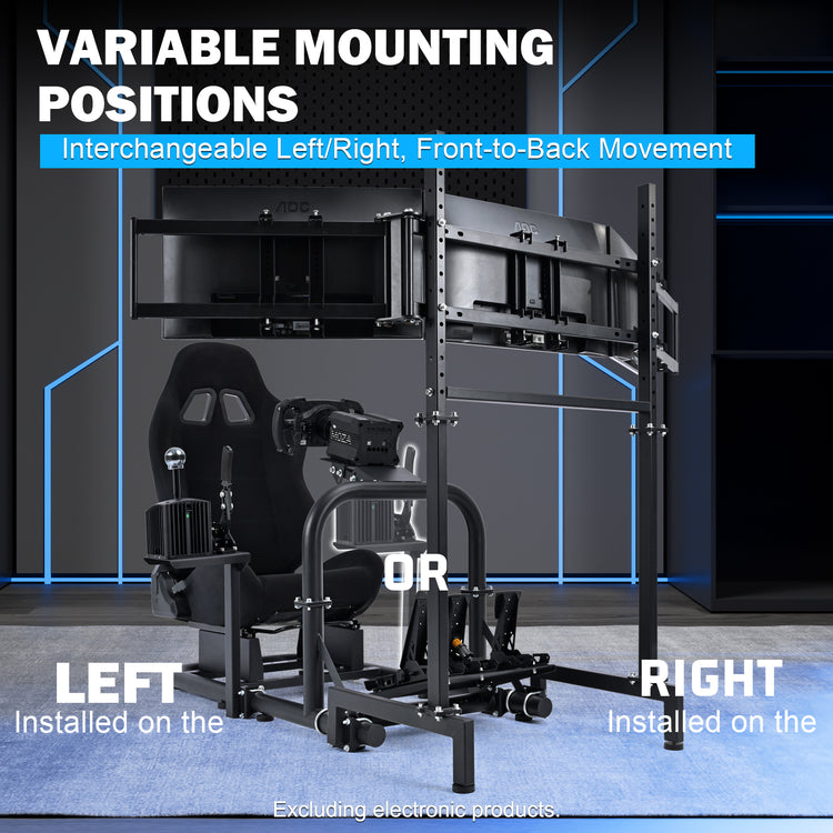 Anman Racing Sim Cockpit with Triple Monitor Mount and Seat Fits for Logitech/Thrustmaster/Fanatec/Moza G29 G920 G923 CSL-DD T248 Driving Simulator Cockpit Without Steering Wheel, Pedals and Shifter