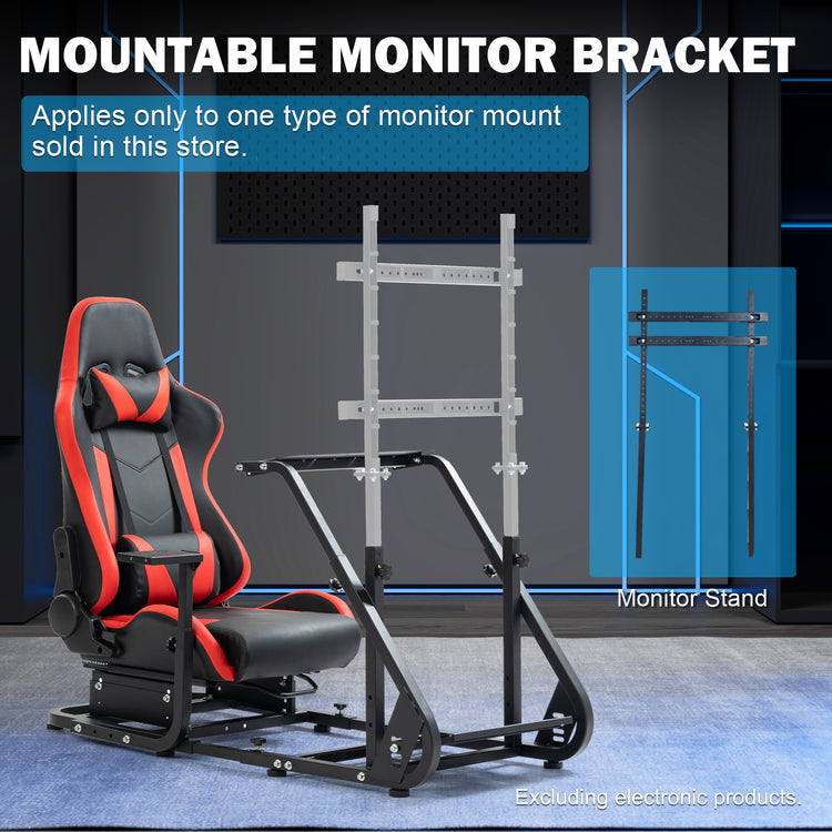 Anman Racing Simulator Cockpit With Red Ergonomic Seat, Mountable Monitor Stand, Fit for  Logitech G27 G29 G920/Fanatec/Thrustmaster T500RS T300RS, Adjustable Driving Simulator, Not Include Steering Wheel, Pedals, Handbrake and Monitor