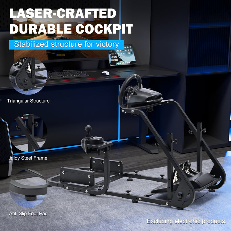 Anman Racing Simulator Cockpit, Mountable Monitor Stand, Fit for  Logitech G27 G29 G920/Fanatec/Thrustmaster T500RS T300RS, Adjustable Driving Simulator, Not Include Steering Wheel, Pedals, Handbrake, Seat and Monitor