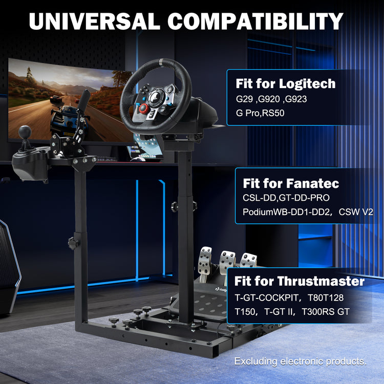 Amman Racing Simulator Mount, Compatible with Logitech/Thrustmaster/Fanatec G29, G920, G923, G27, T150, T248, T300RS, and TMX Series,Features Infinite Adjustment,Steering Wheel, Pedals, and Handbrake Sold Separately