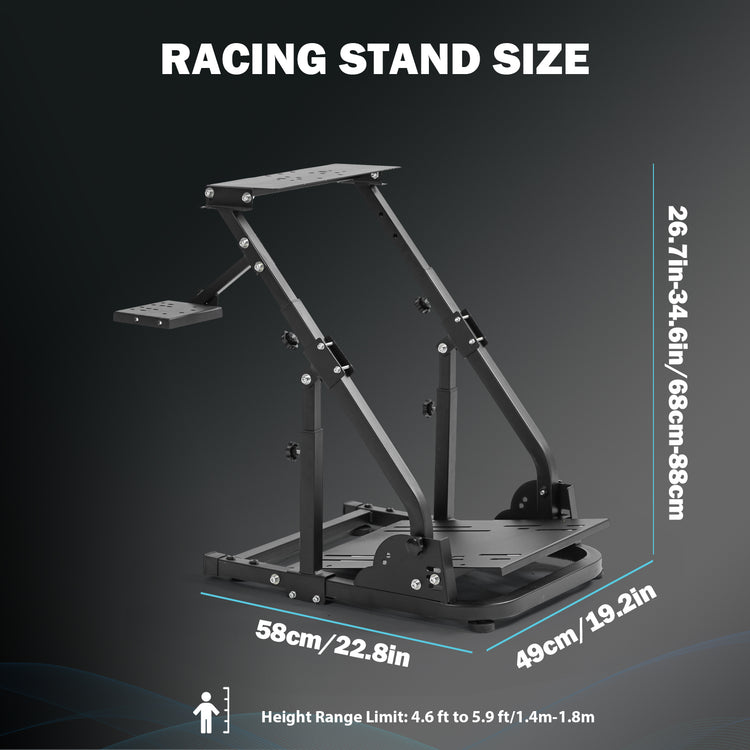 Anman Strengthen Stability Racing Wheel Stand Fit for Logitech G27 G29 G920 G923, for Thrustmaster T150 T248 T300 TMX, for Fanatec, Upgrade Steering Shifter Mount Cockpit, Wheel Shifter Pedals NOT Included