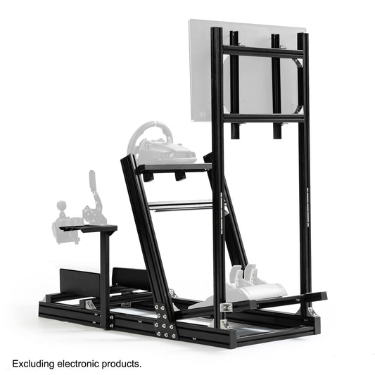 Anman 8040 Aluminum Profile Racing Sim Cockpit with Monitor Mount,F1 Trunk Simulator,Fit for Moza/Logitech/Fanatec/Thrustmaster,Professional-Grade,No TV,Seat,Steering Wheel,Handbrake,Pedals