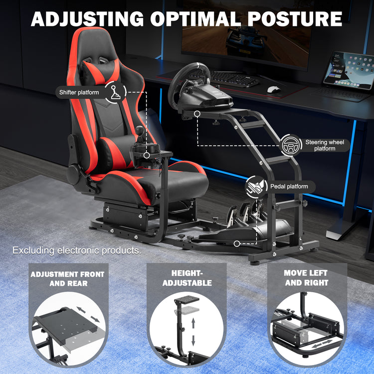 Anman Stand-up Racing Simulator Cockpit with Gaming Seat FIt for Logitech G29 G920 G923,for Thrustmaster T-GT II T80 T150,for PXN V9 V10 V99,Standing Sim Driving Cockpit,Not Include Wheel Shifter Pedal TV Stand