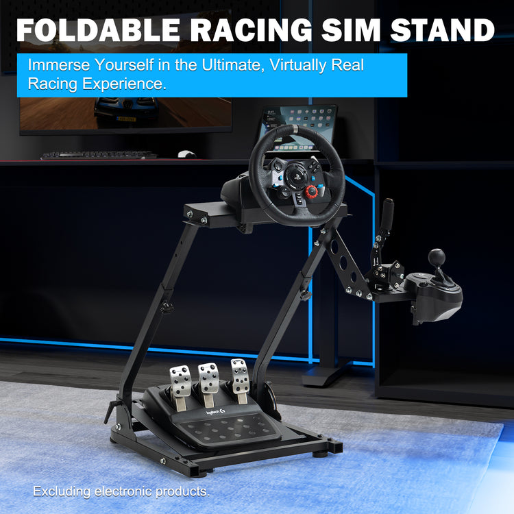 Anman Racing Steering Wheel Stand Pro Gear Shifter Mount Fit for Logitech G27 G29, for Fanatec,for Thrustmaster T150 T150 pro,Adjustable Height & Angle,Foldable Racing Simulator Stand,No Pedals and Steering Wheel