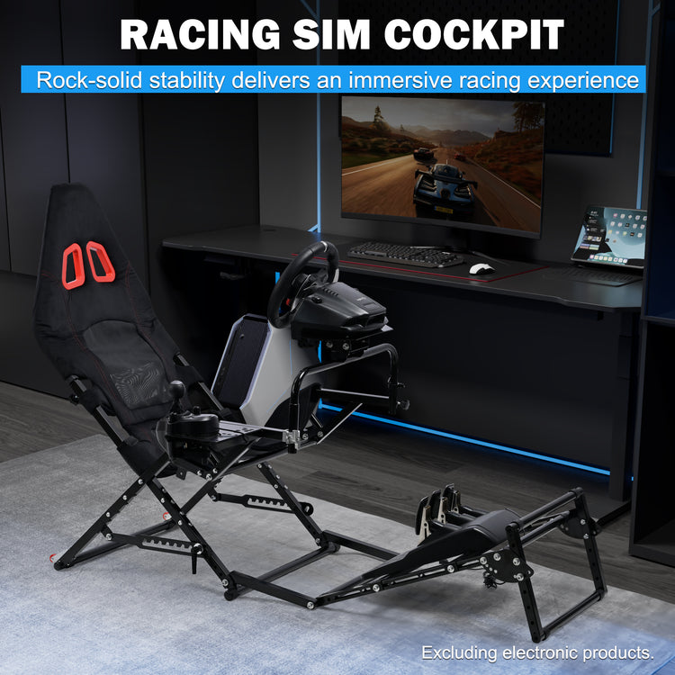 Anman Foldable Racing Simulator Cockpit Mount—Supports Direct-Drive Systems, Fully Adjustable X-frame Mount, Compatible with Logitech G29/G920/G923/G PRO, Fit forThrustmaster T248/T300, for Fanatec
