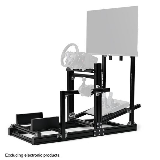 Anman Sim Racing Cockpit 8040 Aluminium Profile Racing Stand with Monitor Stand, Fit for Using Direct Drive Steering Wheel GPRO CSLDD T818 Driving Simulator Cockpit Not Include Steering Wheel,Pedals,Handbrake