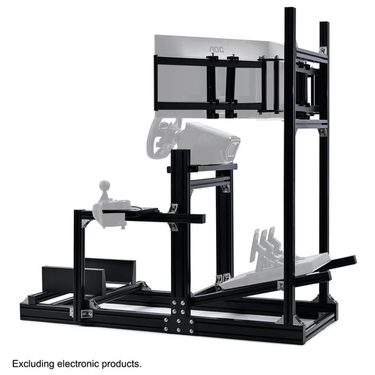 Anman Sim Racing Cockpit 8040 Aluminium Profile Racing Stand with Triple Monitor Stand, Fit for Using Direct Drive Steering Wheel GPRO CSLDD T818 Driving Simulator Cockpit Not Include Steering Wheel,Pedals,Handbrake