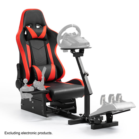 Anman Racing Simulator Cockpit With Red Seat Fit for Logitech G25 G27 G920 G29, Thrustmaster Tx 458, T500 RS,PC, PS4,Adjustable Racing Simulator Mount, Wheel ,Shifter ,Pedals NOT Included