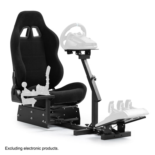 Anman Racing Simulator Cockpit With Black Seat Fit for Logitech G25 G27 G920 G29, Thrustmaster Tx 458, T500 RS,PC, PS4,Adjustable Racing Simulator Mount, Wheel ,Shifter ,Pedals NOT Included