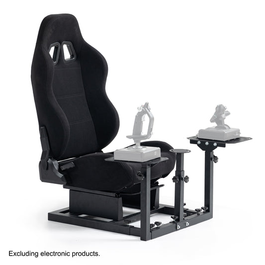 Anman Connecting Seat Racing Simulator with Black Seat, Stand Double Shifters Fit for Logitech Shifter Joystick Pedals,For Thrustmaster HOTAS Warthog,Without , Pedal, Joystick,Handbrake,Seat