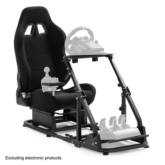 Anman Racing Simulator Cockpit with Black Seat, Compatible with Logitech G27 G29 G920 G923,For Thrustmaster T300RS,For Fanatec,Does Not Include Steering Wheel, Pedals, or Handbrake