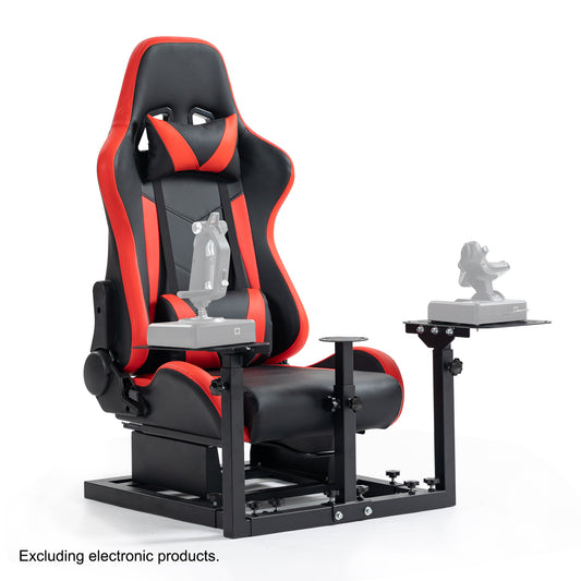 Anman Connecting Seat Racing Simulator with Red Seat, Stand Double Shifters Fit for Logitech Shifter Joystick Pedals,For Thrustmaster HOTAS Warthog,Without , Pedal, Joystick,Handbrake,Seat