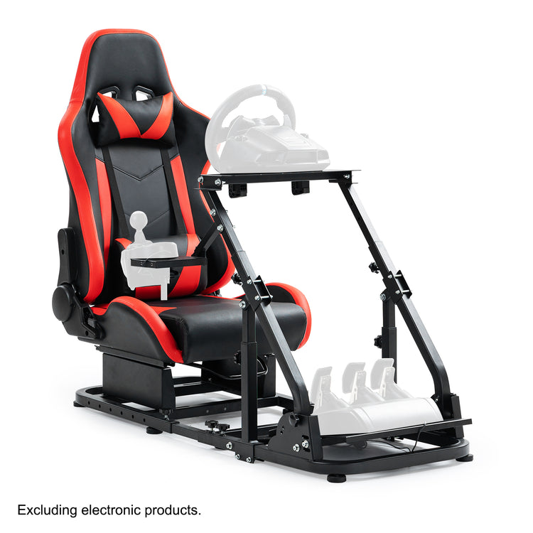 Anman Racing Simulator Cockpit with Red Seat, Compatible with Logitech G27 G29 G920 G923,For Thrustmaster T300RS,For Fanatec,Does Not Include Steering Wheel, Pedals, or Handbrake