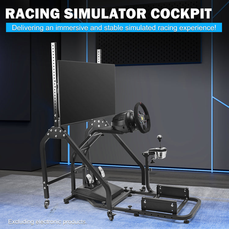 Anman Stand-up Racing Simulator Cockpit with Monitor Mount FIt for Logitech G29 G920 G923,for Thrustmaster T-GT II T80 T150,for PXN V9 V10 V99,Standing Sim Driving Cockpit,Not Include Wheel Shifter Pedal TV