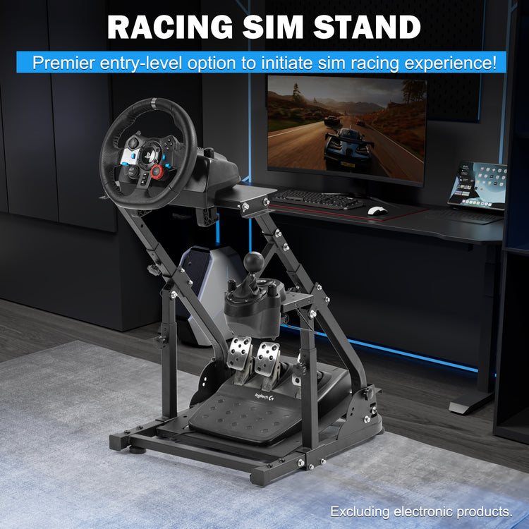 Anman Strengthen Stability Racing Wheel Stand Fit for Logitech G27 G29 G920 G923, for Thrustmaster T150 T248 T300 TMX, for Fanatec, Upgrade Steering Shifter Mount Cockpit, Wheel Shifter Pedals NOT Included
