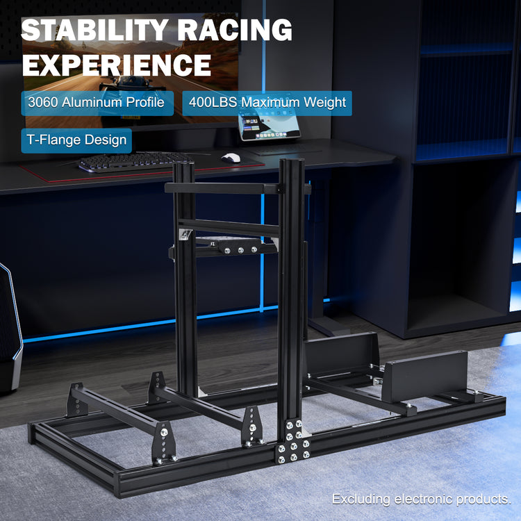 Anman 3060 Aluminum Profiles Racing Simulator Cockpit,Fully Adjustable , Support for Logitech/Thrustmaster/Fanatec,Not Include Steering Wheel,Pedals,Handbrake