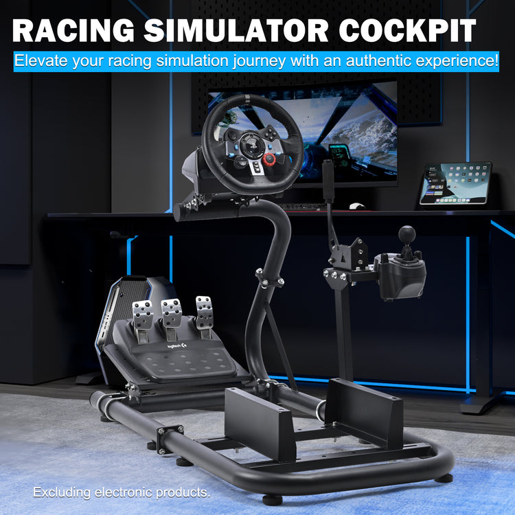Anman Steering Wheel Stand fits for Logitech/Thrustmaster g25 g27 g923 T248x T-GT T300RS TX, φ50mm Round Tube Freedom Upgrade Racing Simulator Cockpit Steering Wheel Pedal Seat Not Included