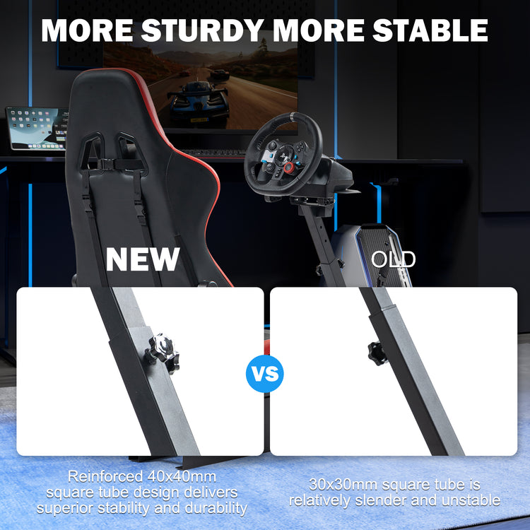 Anman Racing Simulator Cockpit With Red Seat Fit for Logitech G25 G27 G920 G29, Thrustmaster Tx 458, T500 RS,PC, PS4,Adjustable Racing Simulator Mount, Wheel ,Shifter ,Pedals NOT Included
