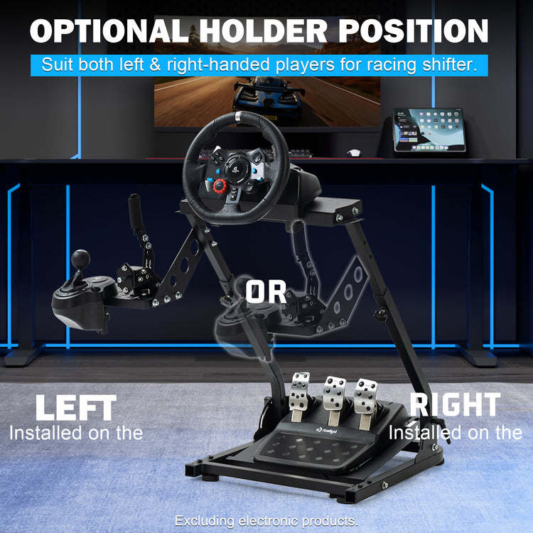 Anman Racing Steering Wheel Stand Pro Gear Shifter Mount Fit for Logitech G27 G29, for Fanatec,for Thrustmaster T150 T150 pro,Adjustable Height & Angle,Foldable Racing Simulator Stand,No Pedals and Steering Wheel