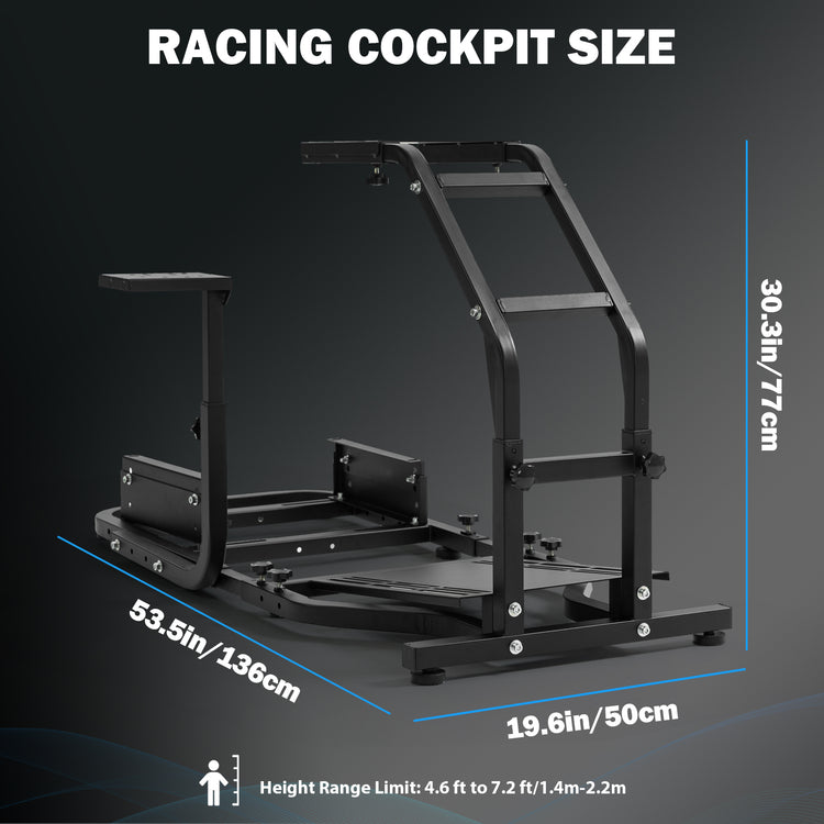 Anman Stand-up Racing Simulator Cockpit FIt for Logitech G29 G920 G923, for Thrustmaster T-GT II T80 T150,for PXN V9 V10 V99, Standing Sim Driving Cockpit, Not Include Wheel Shifter Pedal TV Stand