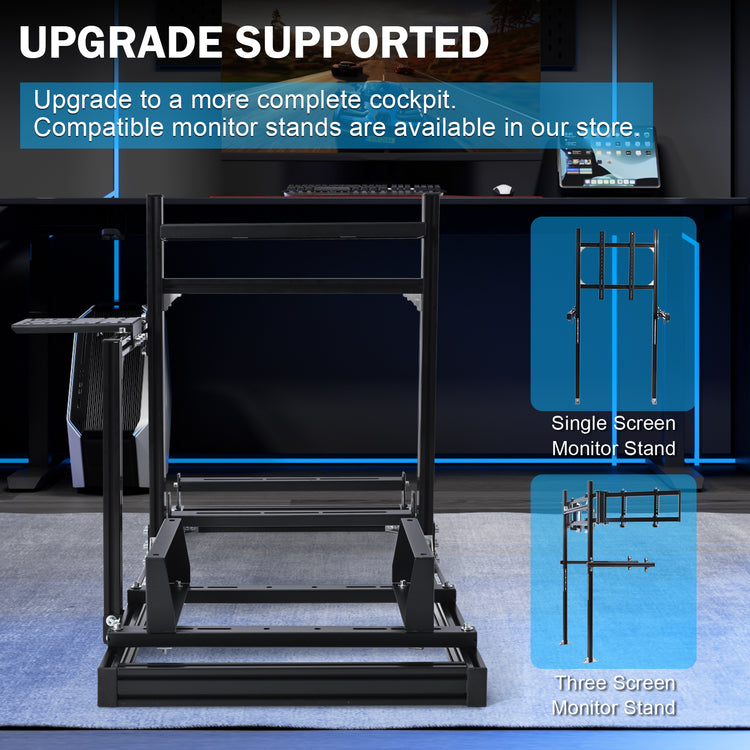 Anman 3060 Aluminum Profiles Racing Simulator Cockpit,Fully Adjustable , Support for Logitech/Thrustmaster/Fanatec,Not Include Steering Wheel,Pedals,Handbrake