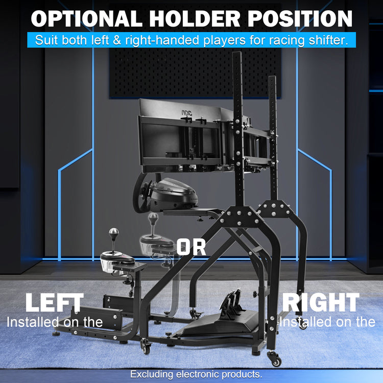 Anman Stand-up Racing Simulator Cockpit with Triple Monitor Stand FIt for Logitech G29 G920 G923,for Thrustmaster T-GT II T80 T150,for PXN V9 V10 V99,Standing Sim Driving Cockpit,Not Include Wheel Shifter Pedal TV
